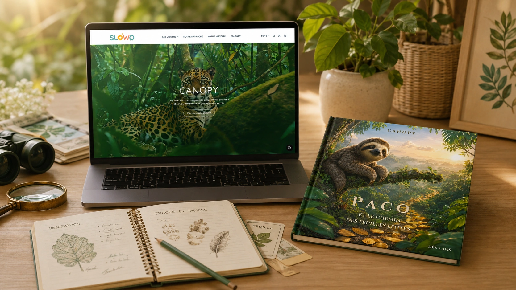 Exemple visuel de site web pour la marque CANOPY