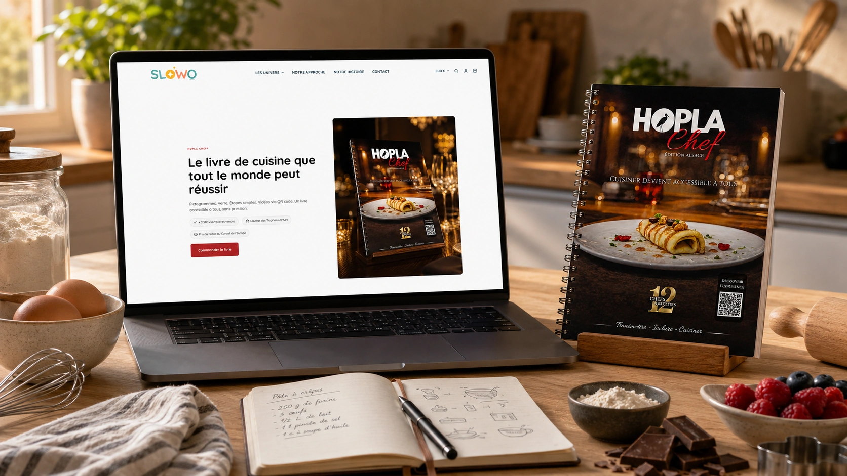 Exemple visuel de site web pour HOPLA CHEF